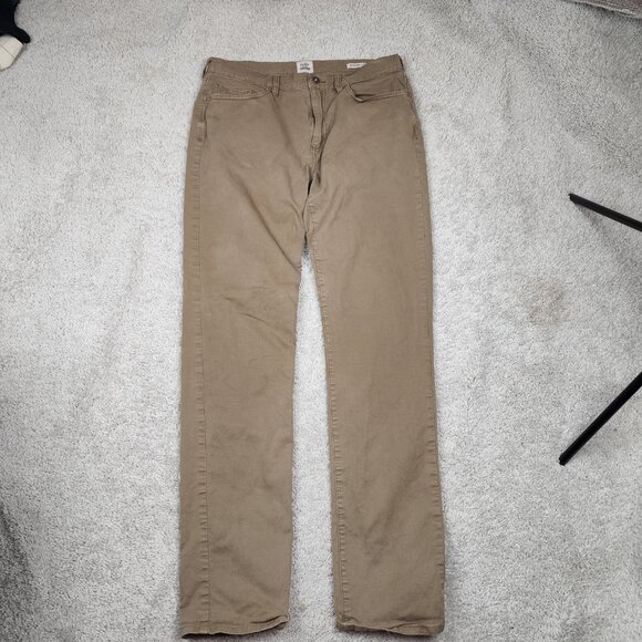 Flint and Tinder Pants Mens 34x36 Actual 32x33 Khaki 5 Pocket Huckberry 365 Pant - Picture 2 of 8